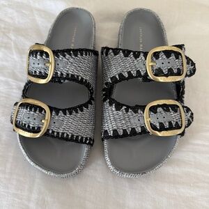 Loeffler Randall Theo Blue Sandals Size 39 NEW